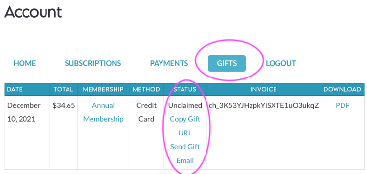 gift tab
