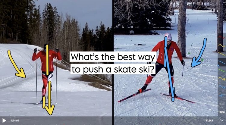 What’s the best way to push a skate ski?